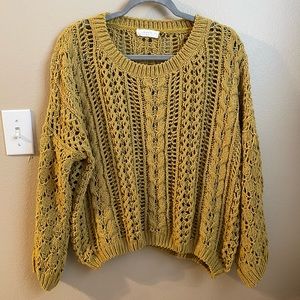 Mustard Yellow Elodie “crochet type” Sweater